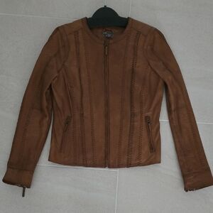 Vince Tan Leather Jacket